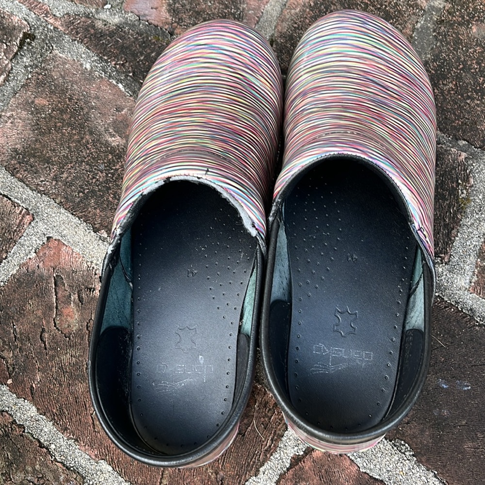 Dansko Colorful Striped Clogs Size 41 - Picture 5 of 9